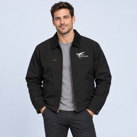 eConnect Embroidered Duck Cloth Work Jacket